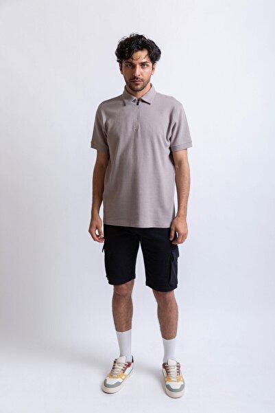 UNIQVIBE Ανδρικό μπλουζάκι Premium με φερμουάρ και γιακά πόλο