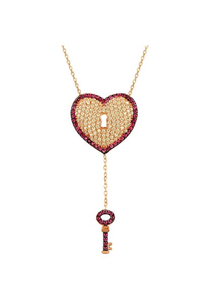 Söğütlü Silver 925 Ayar Gümüş Füşe Taşlı Kalbimin Anahtarı Kolye SGTL2515