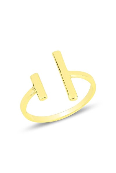 Söğütlü Silver Gümüş Altın Yaldızlı Modern Tasarımlı Üstten Ayarlamalı Yüzük ...