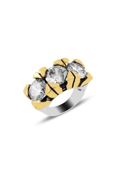 Söğütlü Silver Gümüş Zirkon Taşlı Otantik Gümüş Yüzük Sgtl10654