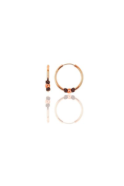 Söğütlü Silver Gümüş Rose 14 Mm Toplu Halka Küpe