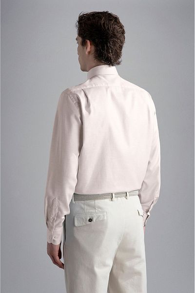 PAUL&SHARK Men's White Shirt - Brand Logo, Button, Long Sleeve, Shirt Collar 14313090 Cf-117