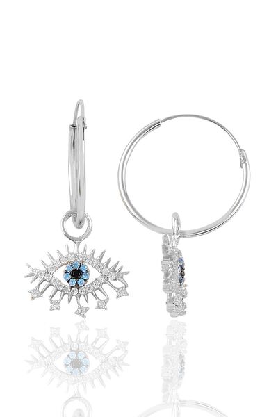 Söğütlü Silver Gümüş Rodyumlu Lareyn Halka Küpe. Sgtl10867rodaj