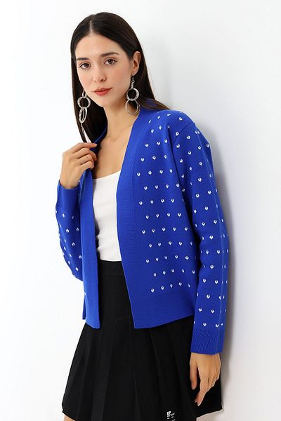 Devinka Cardigan de damă cu model de inimă - guler jachetă