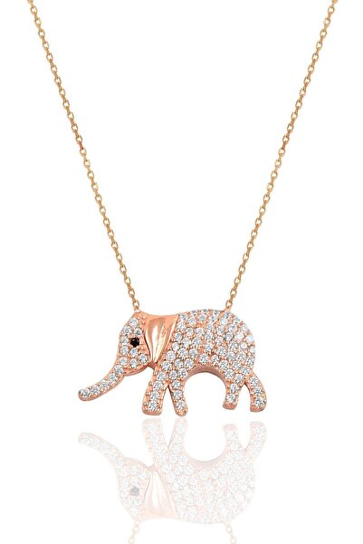 Söğütlü Silver Gümüş Zirkon Taşlı Fil Modeli Kolye