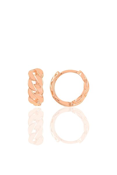 Söğütlü Silver Gümüş Rose Zincir Modeli Halka Küpe Sgtl10447rose