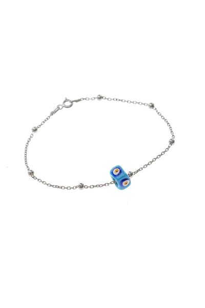 Söğütlü Silver Kadın Gümüş Mineli Turkuaz Taşlı Top Top Bileklik SGTL8519-RODAJ