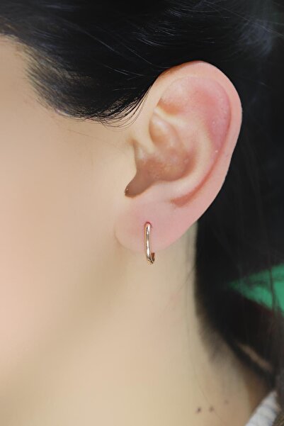 Söğütlü Silver Gümüş Rose 14 Mm Halka Küpe Sgtl10561rose
