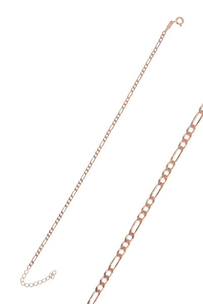 Söğütlü Silver Gümüş Rose Figaro Zincir Bileklik Sgtl10516rose