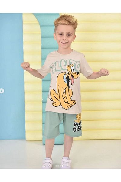 LİLLYPİCCA BOY'S PLUTO PATTERNED COTTON 2-PACK COMBINATION SUIT WITH SHORTS