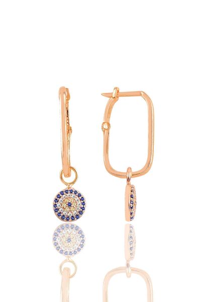 Söğütlü Silver Gümüş Göz Modeli Zirkon Taşlı Göçmen Küpe Sgtl8799