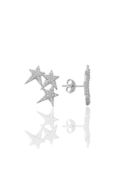 Söğütlü Silver Gümüş Zirkon Taşlı Yıldızlar Küpesi Sgtl9470