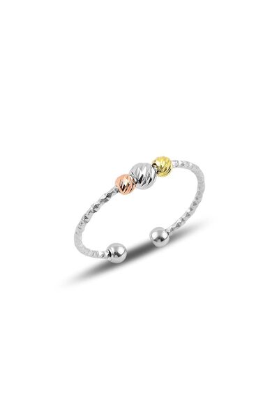 Söğütlü Silver Gümüş Renkli Dorica Lı Ayarlamalı Gümüş Yüzük Sgtl10113