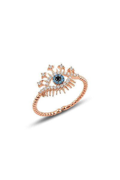 Söğütlü Silver Gümüş Ayarlamalı Göz Modeli Yüzük Sgtl10108rose