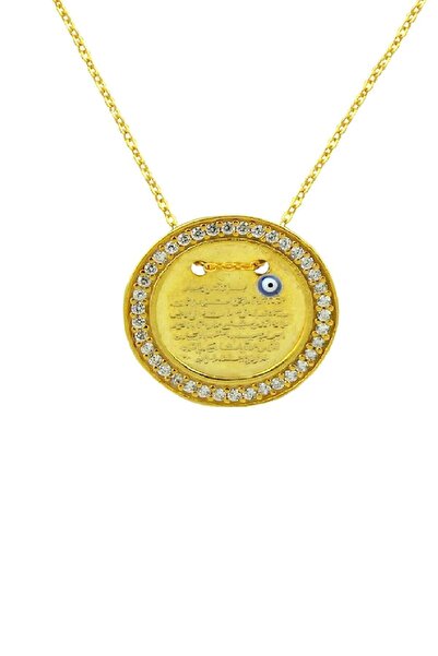 Söğütlü Silver Kadın Zirkon Taşlı Yaldızlı Ayetel Kürsü Plaka SGTL1710