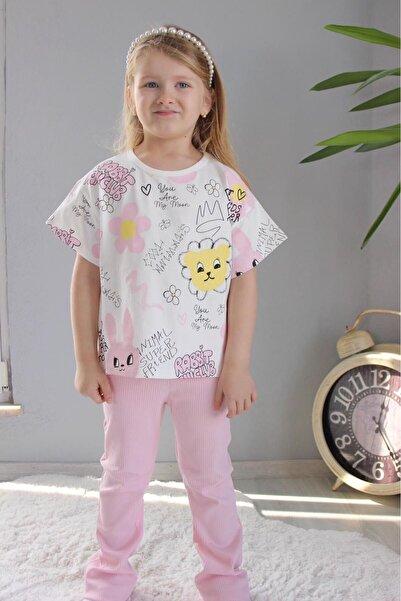 LİLLYPİCCA Pantaloni confortabili din velur și tricou din bumbac pieptănat cu...