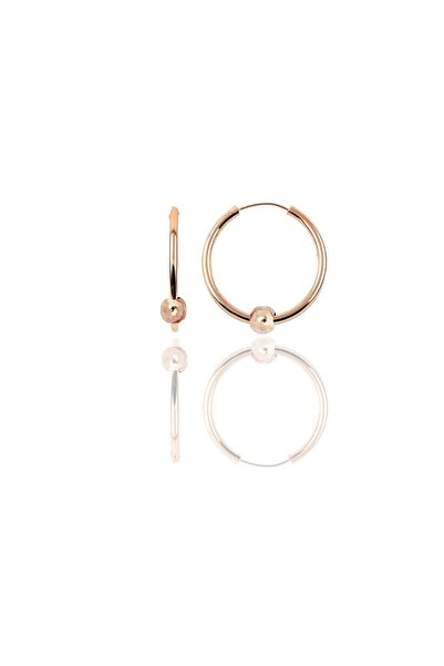 Söğütlü Silver Gümüş Rose 17 Mm Sade Toplu Halka Küpe Sgtl11267rose