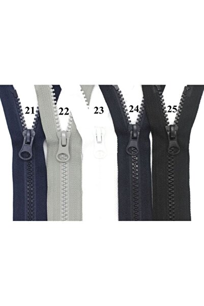 e tuhafiye 20 Adet Koyu Renklerde Kemik Fermuar (30-35 CM)