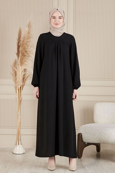 fistan Μπλε ναυτικό πλισέ φόρεμα Hijab Φόρεμα μητέρας Φόρεμα προσευχής