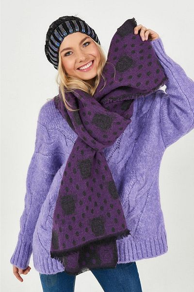 POSUSS Rose Polka Dot Acrylic Women's Shawl - Purple - Ps2481101