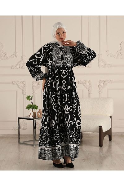 fistan Alaçatı Φόρεμα Hijab Φόρεμα Καλοκαιρινό Φόρεμα Σάλι Φόρεμα Φόρεμα με μοτίβο νερού