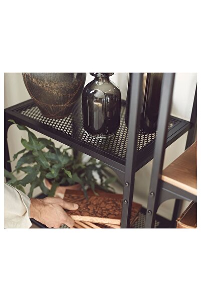 IKEA açık raf ünitesi, siyah, 50x136 cm Genişlik: 51 cm Derinlik: 36 cm Yükseklik: 136 cm