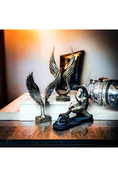 MÜKEMEL Anka Kuşu heykeli figür obje, biblo masa dekorasyon salon ofis aksesuarları-Mükemel orijinal tasarım
