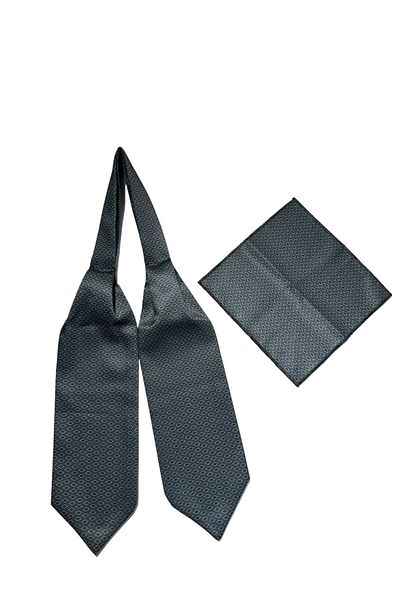 TMFASHİON Geometric Patterned Men's Ascot - Lace-up Neck Cover, Pocket Handkerchief Set