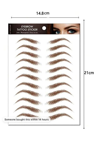 miatamer Kahverengi Kaş Geçici Dövme Çıkartmaları