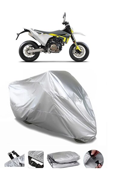 CoverPlus ماركة دراجة نارية مقاومة للماء باللون الرمادي من Husqvarna Super Mo...