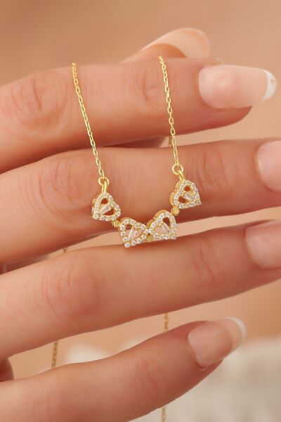 passion silver Baget Taşlı Kalp Yonca Açılabilir 14 Ayar Altın Kaplama Kadın ...