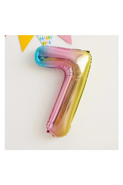 BİDOLUMUTLULUK Rainbow Patterned Celebration Set for Age Birthday Party - Foi...