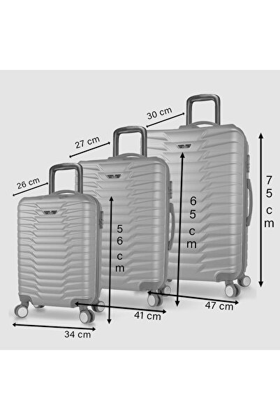 My Valice Croc Abs Kabin Orta Ve Büyük Boy Rose Gold 3'lü Valiz Seti