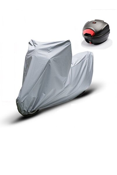 CoverPlus حقيبة خلفية للدراجة النارية باللون الرمادي مناسبة لـ Kawasaki EL 250