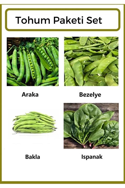 Ziraat Evim Yerli Araka- Bezelye- Bakla- Ispanak Tohumu 400 Adet