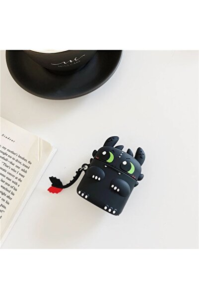 Fury of the Night Compatible with 1st and 2nd Generation Black Dragon Shaped Silicone Earphone Protection Case