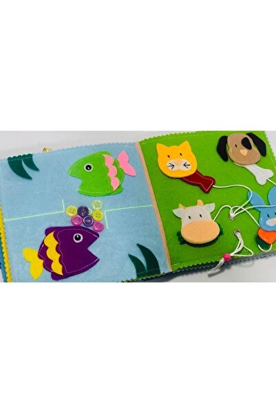 BEBİSBOOK Montessori Bebek Kitabı Keçe Aktivite Kitabı Koala Tasarım Kapak 6-24 Ay