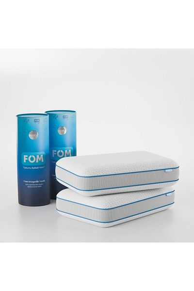FOM Orthopedic Massage Effect 2-Piece Chubby Pillow Set - 60x40x13 White