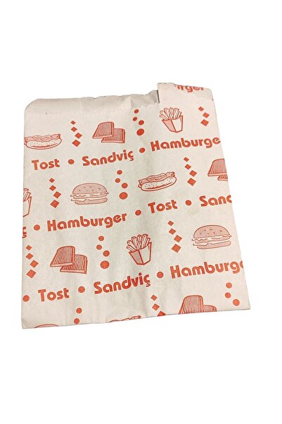 amaç yaşam ve ambalaj Amaç kuşe yanı açık Hamburger tost ve sandviç kağıdı orta boy 25 adet kendinden baskılı