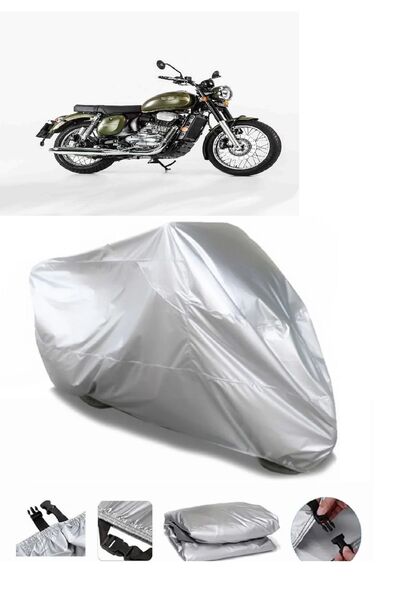 CoverPlus ماركة Jawa Forty Two رمادية مقاومة للماء للدراجات النارية