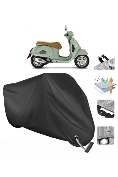 CoverPlus Vespa Gts 300 Motor Brandası Arka Çanta Uyumlu (bağlantı, Kilit Uyu...