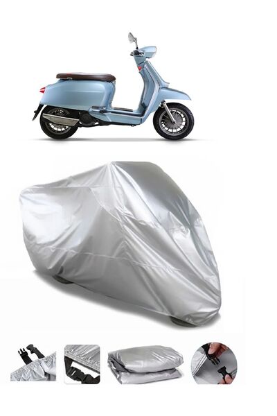 CoverPlus Lambretta V200 علامة تجارية خاصة مقاومة للماء باللون الرمادي
