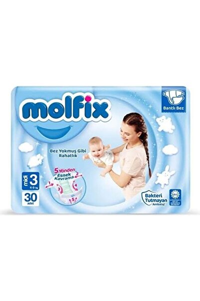 Molfix Bantlı Midi Bebek Bezi No.3 30'lu