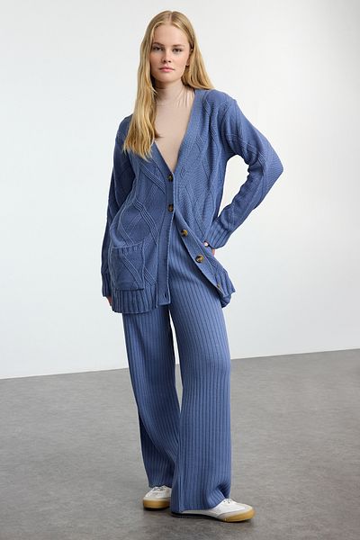 Trendyol Modest Sada indigového úpletu – pletené vlasy TCTAW25US00033