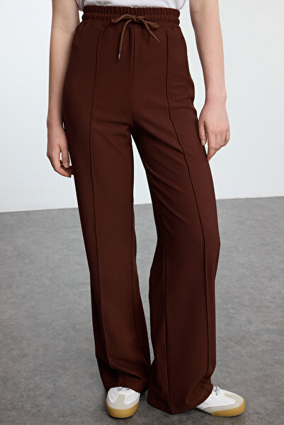 Trendyol Modest Σετ αθλητικής φόρμας υπερμεγέθης καφέ υφής - TCTAW25EN00004