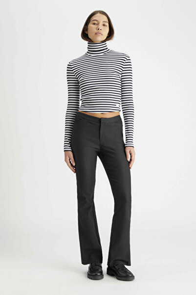 Calvin Klein Pulover cu gât cu coaste cu etichetă țesută