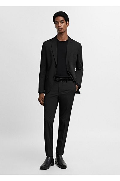 MANGO Men's Black Trousers -67100645