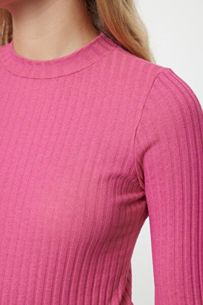 Trendyol Collection Flexible Corded Slim Fit Fuchsia Medium Μπλούζα - Stand Collar TWOAW20BZ0200