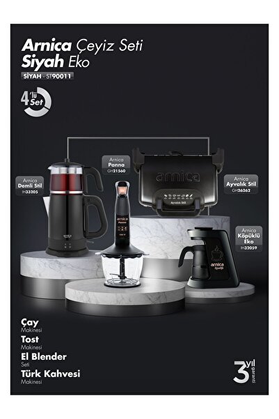 Arnica 4'lü Çeyiz Seti Eko ST90011 Siyah