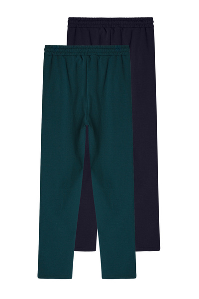 Edit by Trendyol 2 Pack Navy Blue and Emerald Green Wide Cut Men's Sweatpants - Tedaw25Ea00015